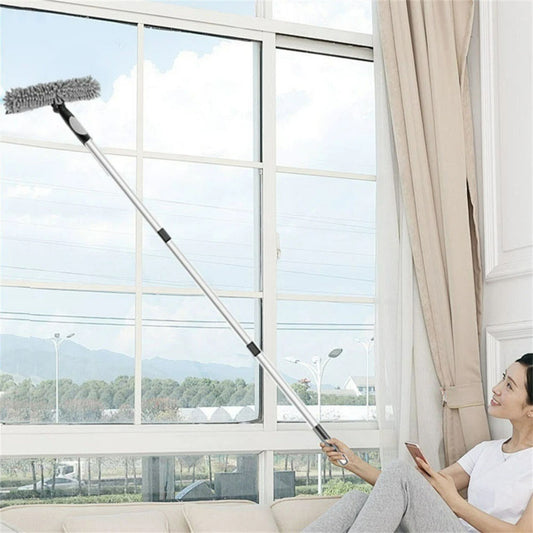 Telescopic Window Cleaning Kit 4.5m Pole Squeegee Microfibre No Ladder 20ft