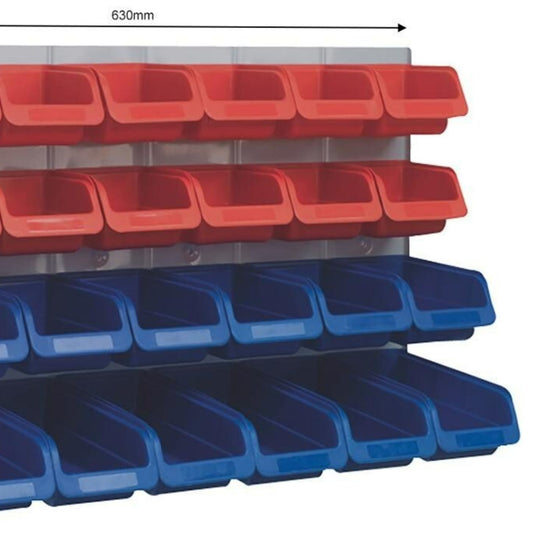 24 Bins Wall Mounted Storage Bin Kit Steel Panel Garage Workshop Organiser
