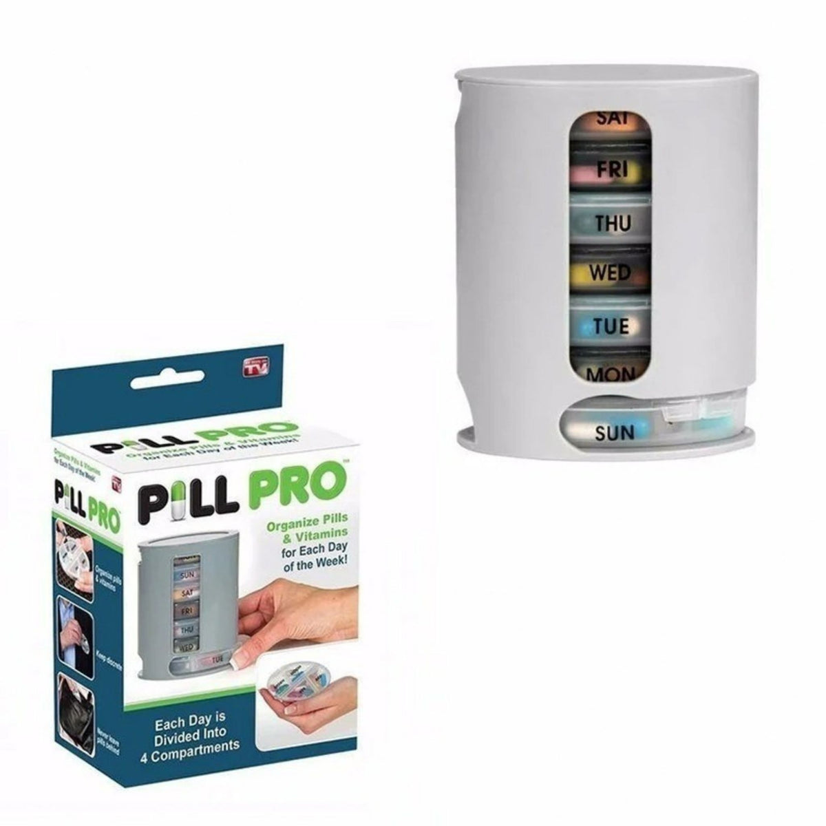 Extra Large 7 Day Weekly Pill Organizer Medication Box Daily Dose Reminder