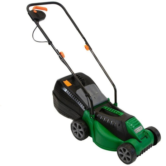 Electric Lawnmower 1200W 32cm Cutting Width 30L Grass Box 3 Height Settings