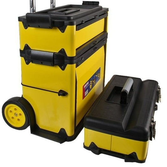 Heavy Duty Rolling Tool Box on Wheels 3 Section Telescopic Handle Case