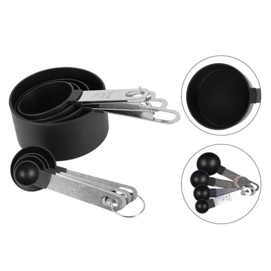 Stainless Steel Measuring Cups & Spoons 8-Piece Set Baking Kitchen BBQ