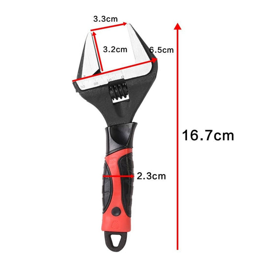 6 Inch Adjustable Wrench Spanner Extra Wide Jaw 0-30mm Black Oxide Steel