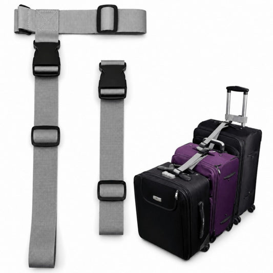 Luggage Connector Straps for Suitcases, Adjustable Add-A-Bag 3-Way Set