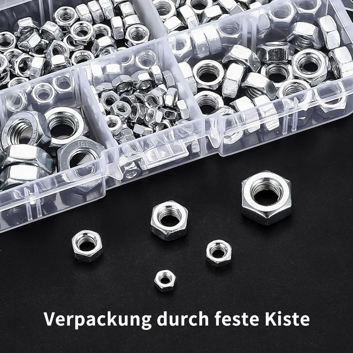 200Pcs Hex Nuts Set M3 M4 M5 M6 M8 Stainless Steel Assorted Nut Kit UK