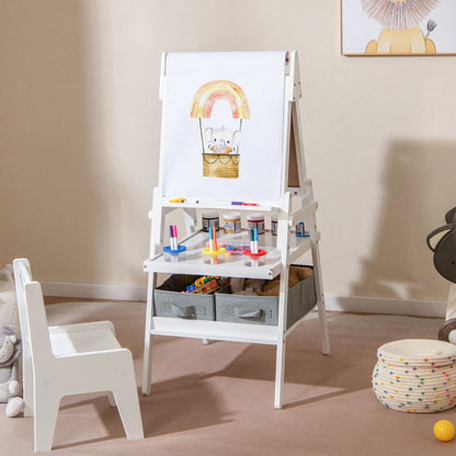 Double Sided Kids Easel Magnetic Whiteboard Chalkboard Art Drawing Board
