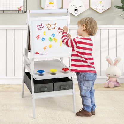 Double Sided Kids Easel Magnetic Whiteboard Chalkboard Art Drawing Board