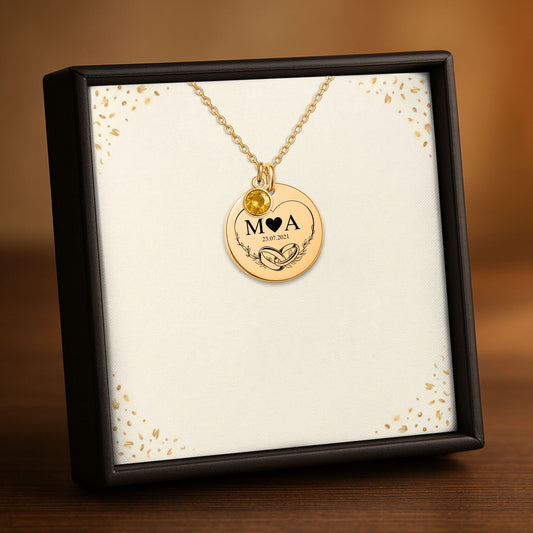 Coin Necklace with Birthstone