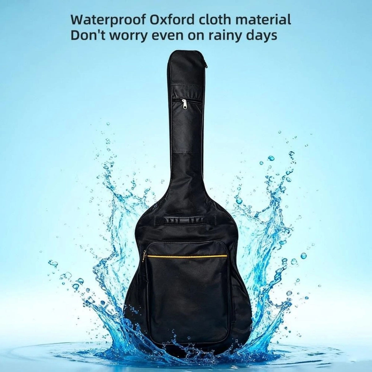 Waterproof Guitar Gig Bag Case 106cm Oxford Backpack Black Pocket Zips