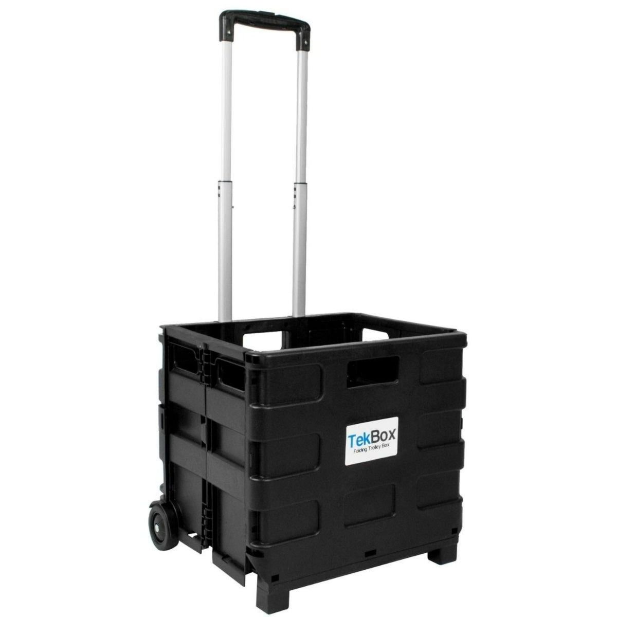Folding Shopping Trolley Cart Collapsible Crate on Wheels 25kg 80mm UK