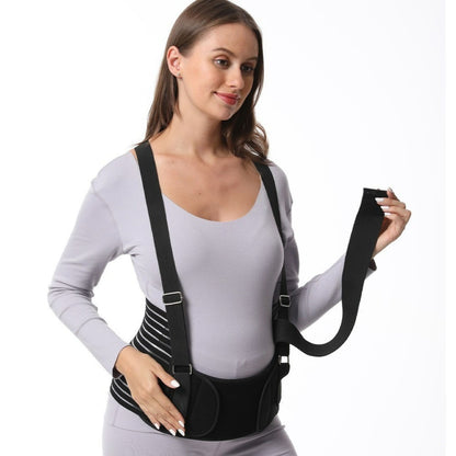 Maternity Pregnancy Support Belt Shoulder Straps Back Brace Belly Lift