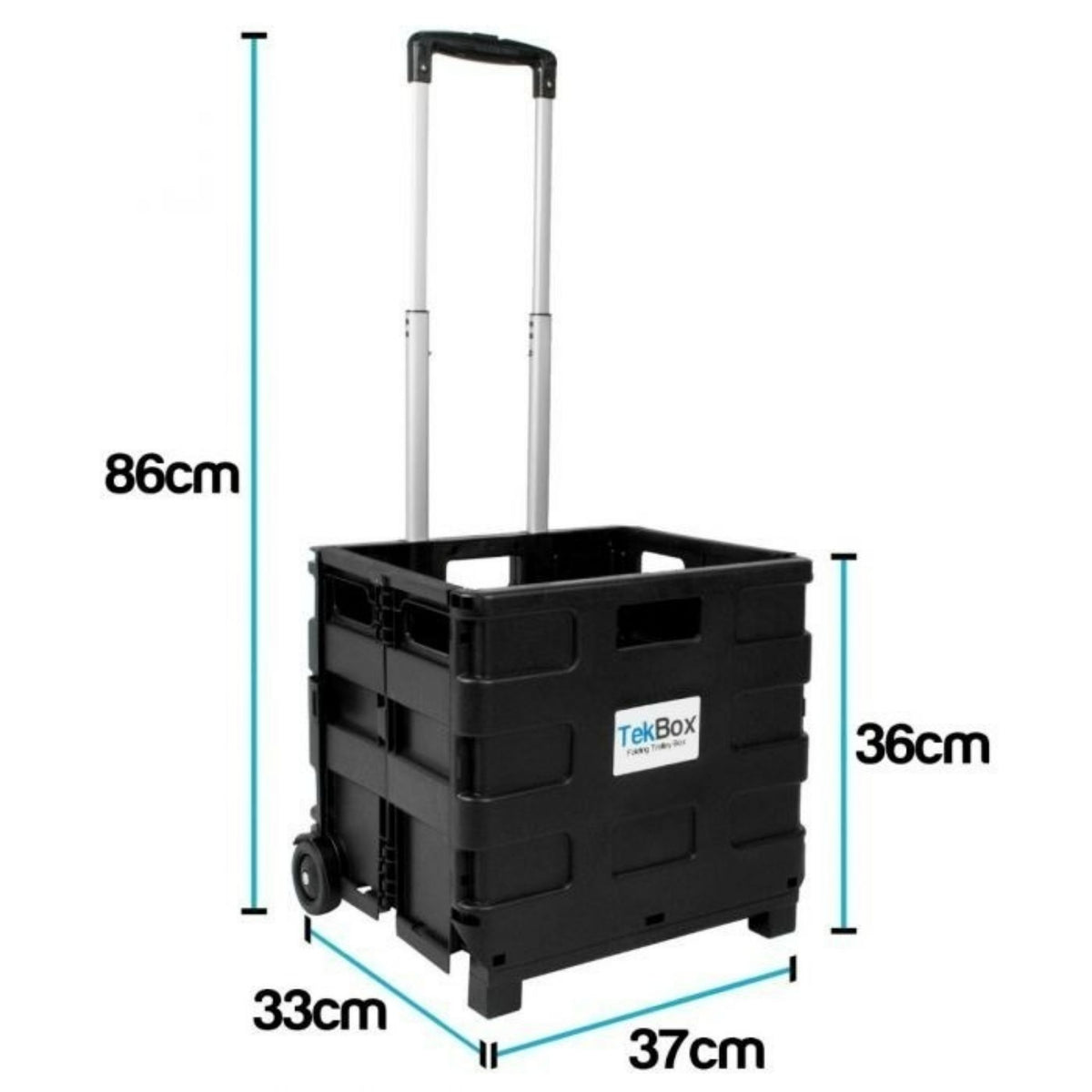 Folding Shopping Trolley Cart Collapsible Crate on Wheels 25kg 80mm UK