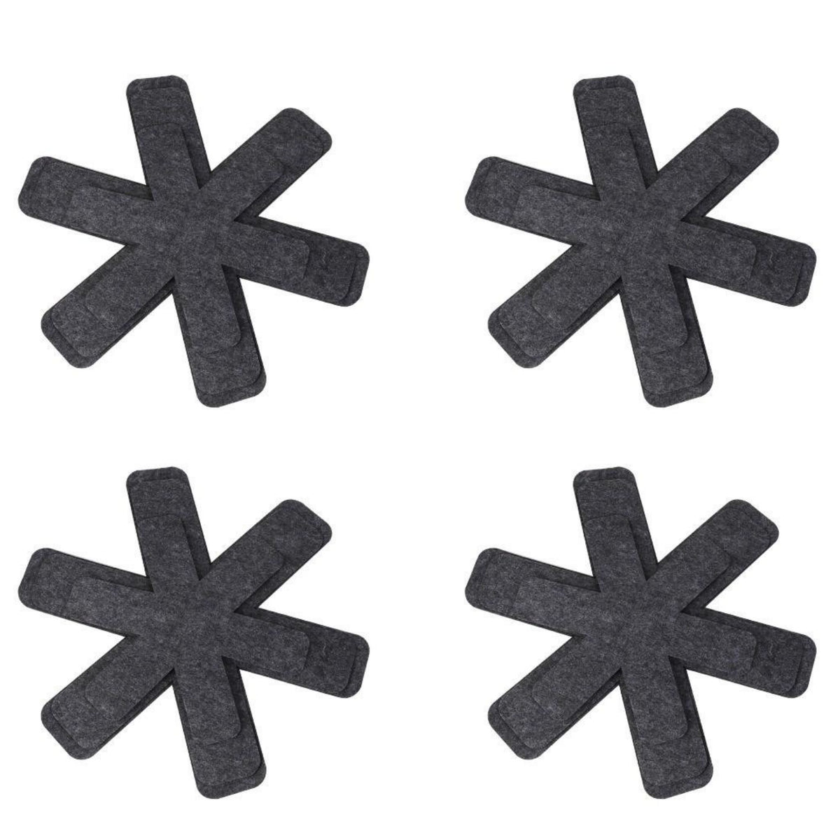 Grey Fabric Trivet Set Large Modern Pot Pan Protectors Heat Pads Kits