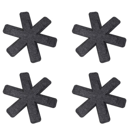 Grey Fabric Trivet Set Large Modern Pot Pan Protectors Heat Pads Kits
