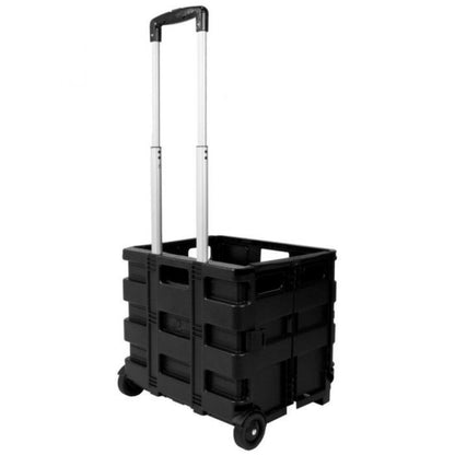 Folding Shopping Trolley Cart Collapsible Crate on Wheels 25kg 80mm UK