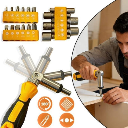 Compact Ratchet Screwdriver Wrench Socket Kit 13.5cm Essential Tool UK