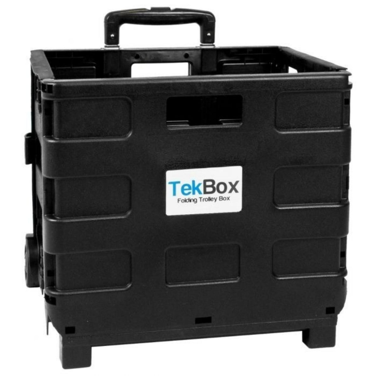 Folding Shopping Trolley Cart Collapsible Crate on Wheels 25kg 80mm UK