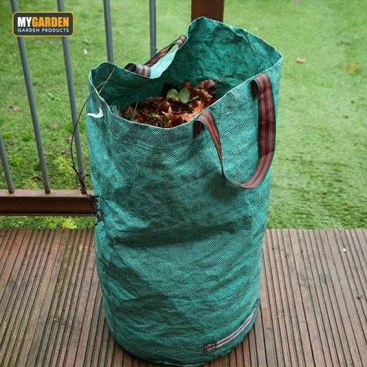 300L Heavy Duty Reusable Garden Waste Bag with Zipper & Handles Foldable