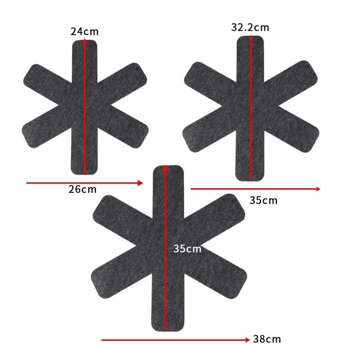 Grey Fabric Trivet Set Large Modern Pot Pan Protectors Heat Pads Kits
