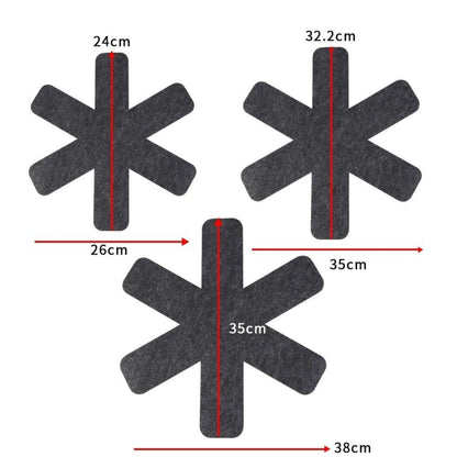 Grey Fabric Trivet Set Large Modern Pot Pan Protectors Heat Pads Kits