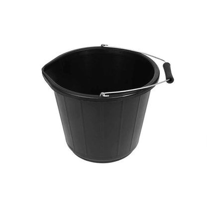 Black Heavy-Duty Plastic Bucket Tub with Handle | Multi-Purpose 32x26cm