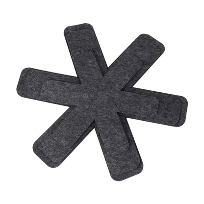 Grey Fabric Trivet Set Large Modern Pot Pan Protectors Heat Pads Kits