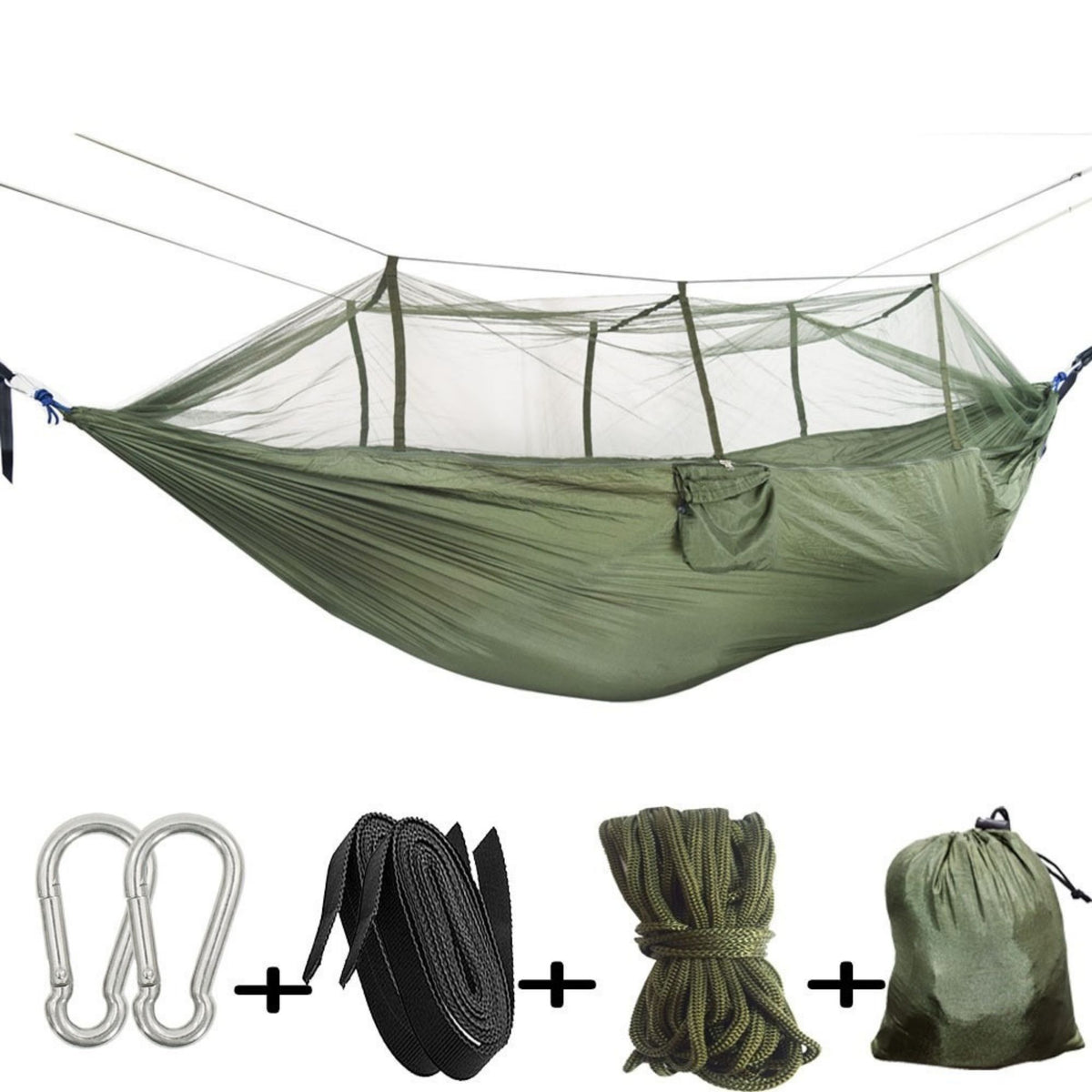 Double Camping Hammock with Mosquito Net 2 Person Lightweight 440lbs Portable