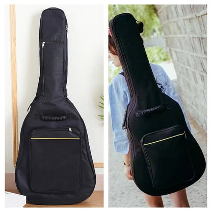 Waterproof Guitar Gig Bag Case 106cm Oxford Backpack Black Pocket Zips