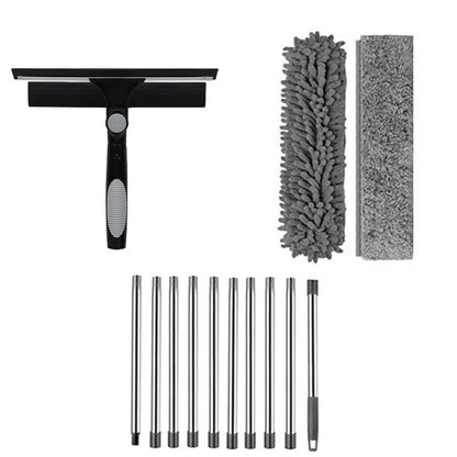 Telescopic Window Cleaning Kit 4.5m Pole Squeegee Microfibre No Ladder 20ft