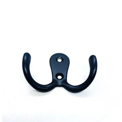 10 Pack Black Matte Double Coat Hooks Wall Door Zinc Alloy Robe Hanger