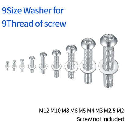 784pc Stainless Steel Washer Assortment Set - Flat, Lock & Spacer Washers Kit