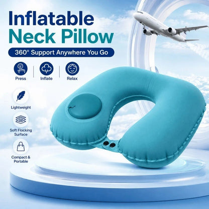Inflatable Travel Neck Pillow – 360° Head Support
