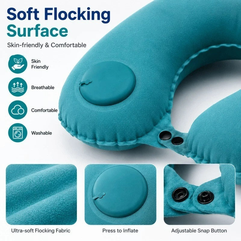 Inflatable Travel Neck Pillow – 360° Head Support