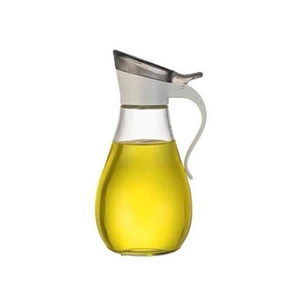 Glass Oil Vinegar Cruet Dispenser Clear Bottle Flip Top Pour Spout