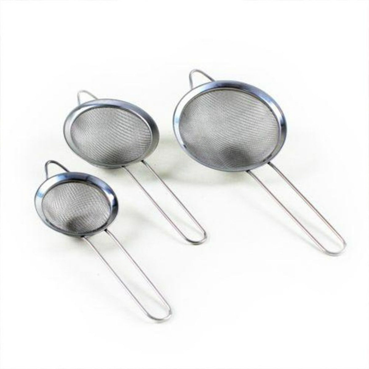 Stainless Steel Fine Mesh Strainer Sieve Set of 3 Assorted Kitchen Sizes