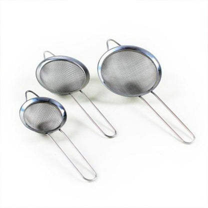 Stainless Steel Fine Mesh Strainer Sieve Set of 3 Assorted Kitchen Sizes