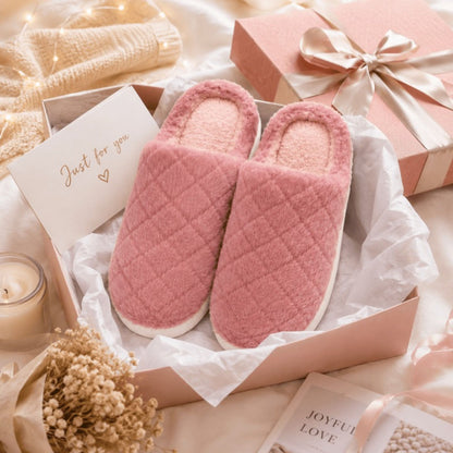Women's Fluffy Slippers Warm Cosy Soft Indoor Slip-On House Shoes UK 3–7