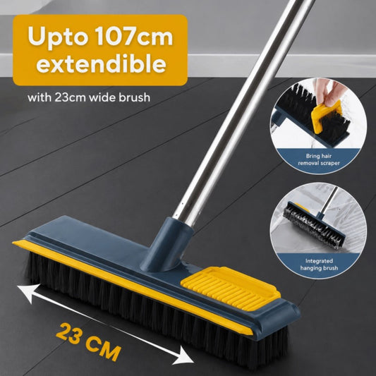 Long Handle Floor Scrub Brush Squeegee & Hair Cleaning Comb Stiff Bristle