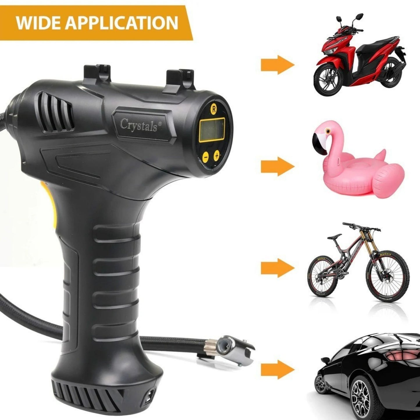 Cordless Tyre Inflator 150PSI Digital Air Compressor Auto Shut-Off Car
