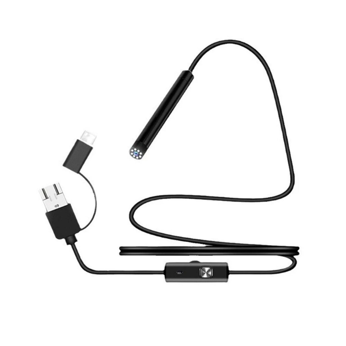 2m Endoscope Camera for Android 3-in-1 Waterproof Borescope Snake 6 LED Lights