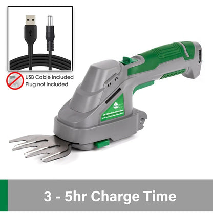 Cordless 3.6V 2-in-1 Grass Shears & Hedge Trimmer Cutter 60 Min Runtime