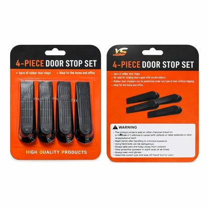 Heavy Duty Rubber Door Wedges (4 Pack) – Non-Slip Floor Stoppers