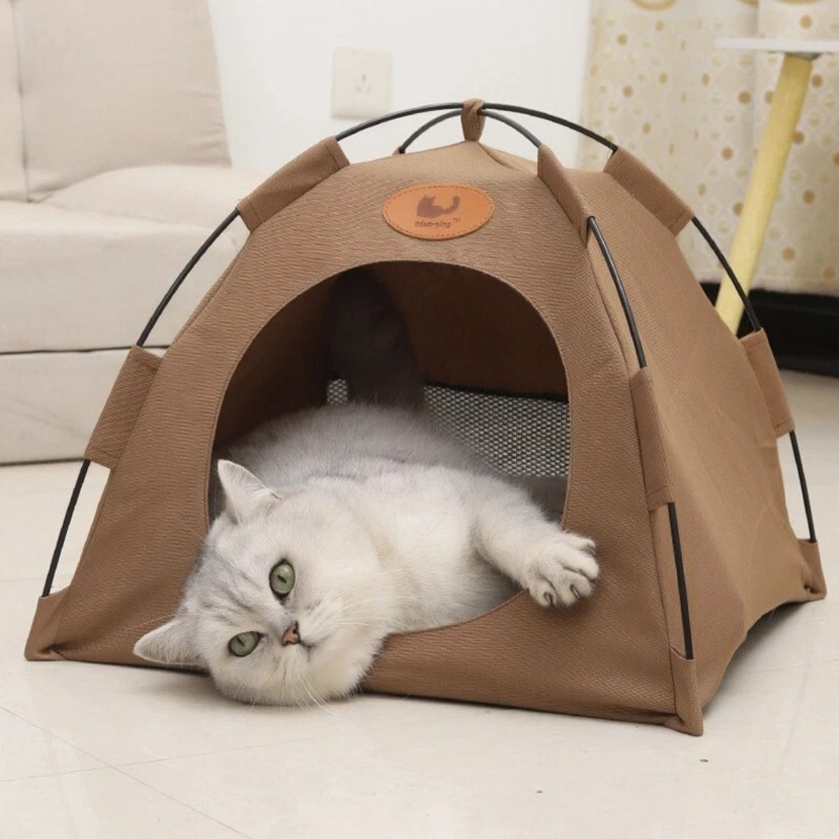 Cat & Puppy Play Tent House with Soft Bed Pad Indoor Outdoor Foldable