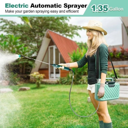Cordless Electric Backpack Pressure Sprayer 5L Garden Battery Operated