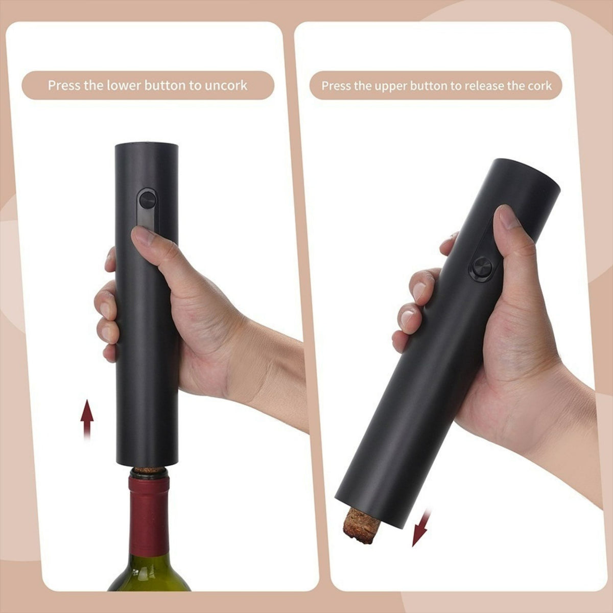 Electric Wine Bottle Opener Automatic Corkscrew Battery Powered Cordless