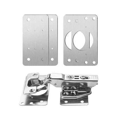 4-Pack Cabinet Door Repair Hinge Plates & Cupboard Hinge Brackets Steel