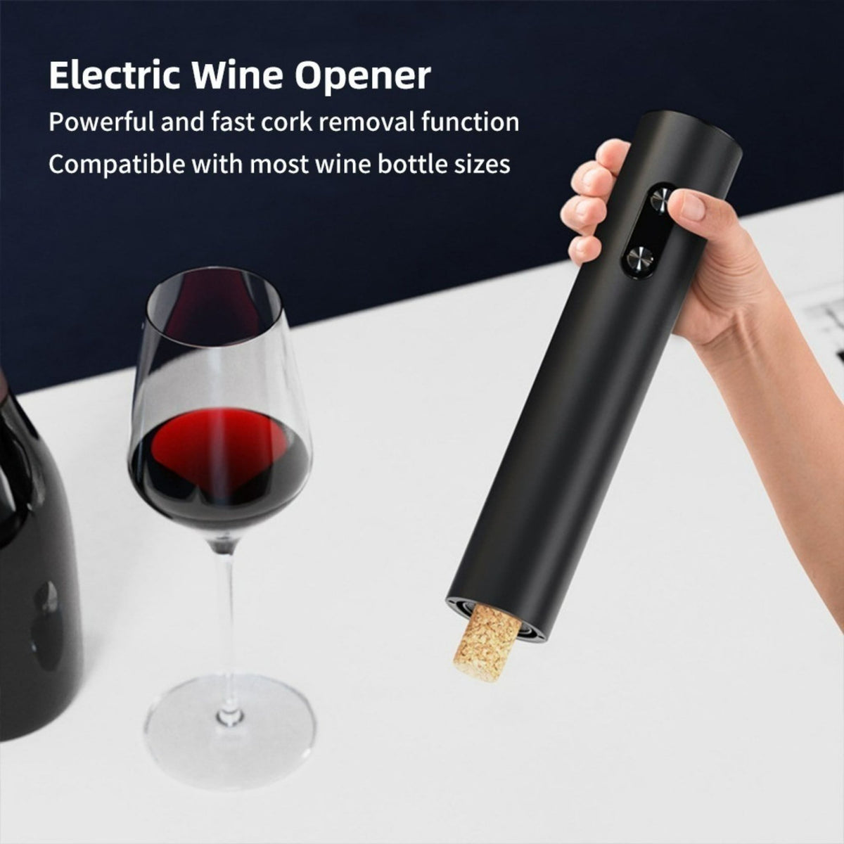 Electric Wine Bottle Opener Automatic Corkscrew Battery Powered Cordless