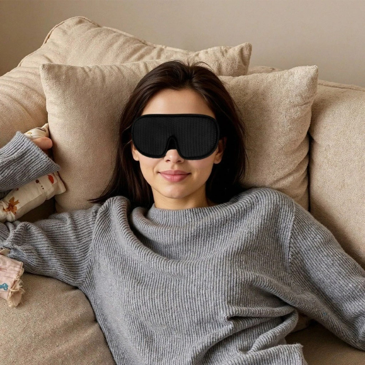 Sleep Eye Mask 3D Contoured Light Blocker Soft Padded Breathable Night