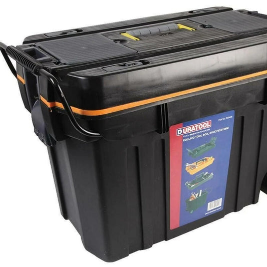 Heavy Duty Rolling Tool Chest Wheeled Mobile Box 2 Tote Trays Sawhorse