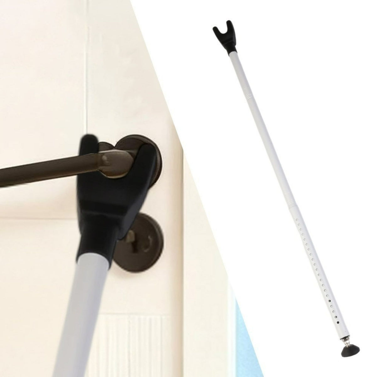 Adjustable Door Security Bar Heavy Duty Jammer Brace 106–136cm 400lbs